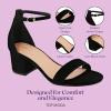 image:imageTOP Moda Darcie1 Ankle Strap Dressy High Heel Sandal Nonslip Sole For Wedding Party Prom Evening Wear or Any Occasion Sleek Style Block Heel SandalsBlack Nubuck