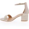 image:imageTOP Moda Darcie1 Ankle Strap Dressy High Heel Sandal Nonslip Sole For Wedding Party Prom Evening Wear or Any Occasion Sleek Style Block Heel SandalsChampagne Glitter