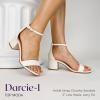 image:imageTOP Moda Darcie1 Ankle Strap Dressy High Heel Sandal Nonslip Sole For Wedding Party Prom Evening Wear or Any Occasion Sleek Style Block Heel SandalsIvory Pu