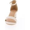 image:imageTOP Moda Darcie1 Ankle Strap Dressy High Heel Sandal Nonslip Sole For Wedding Party Prom Evening Wear or Any Occasion Sleek Style Block Heel SandalsIvory Pu