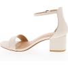 image:imageTOP Moda Darcie1 Ankle Strap Dressy High Heel Sandal Nonslip Sole For Wedding Party Prom Evening Wear or Any Occasion Sleek Style Block Heel SandalsIvory Pu