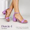 image:imageTOP Moda Darcie1 Ankle Strap Dressy High Heel Sandal Nonslip Sole For Wedding Party Prom Evening Wear or Any Occasion Sleek Style Block Heel SandalsLavender Pu