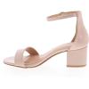 image:imageTOP Moda Darcie1 Ankle Strap Dressy High Heel Sandal Nonslip Sole For Wedding Party Prom Evening Wear or Any Occasion Sleek Style Block Heel SandalsNude Patent