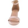 image:imageTOP Moda Darcie1 Ankle Strap Dressy High Heel Sandal Nonslip Sole For Wedding Party Prom Evening Wear or Any Occasion Sleek Style Block Heel SandalsNude Patent