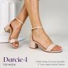 image:imageTOP Moda Darcie1 Ankle Strap Dressy High Heel Sandal Nonslip Sole For Wedding Party Prom Evening Wear or Any Occasion Sleek Style Block Heel SandalsNude Patent
