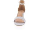 image:imageTOP Moda Darcie1 Ankle Strap Dressy High Heel Sandal Nonslip Sole For Wedding Party Prom Evening Wear or Any Occasion Sleek Style Block Heel SandalsSilver Glitter