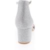 image:imageTOP Moda Darcie1 Ankle Strap Dressy High Heel Sandal Nonslip Sole For Wedding Party Prom Evening Wear or Any Occasion Sleek Style Block Heel SandalsSilver Glitter