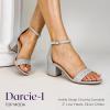 image:imageTOP Moda Darcie1 Ankle Strap Dressy High Heel Sandal Nonslip Sole For Wedding Party Prom Evening Wear or Any Occasion Sleek Style Block Heel SandalsSilver Glitter