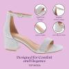 image:imageTOP Moda Darcie1 Ankle Strap Dressy High Heel Sandal Nonslip Sole For Wedding Party Prom Evening Wear or Any Occasion Sleek Style Block Heel SandalsSilver Glitter