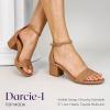 image:imageTOP Moda Darcie1 Ankle Strap Dressy High Heel Sandal Nonslip Sole For Wedding Party Prom Evening Wear or Any Occasion Sleek Style Block Heel SandalsTaupe Nubuck
