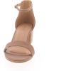 image:imageTOP Moda Darcie1 Ankle Strap Dressy High Heel Sandal Nonslip Sole For Wedding Party Prom Evening Wear or Any Occasion Sleek Style Block Heel SandalsTaupe Nubuck
