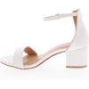 image:imageTOP Moda Darcie1 Ankle Strap Dressy High Heel Sandal Nonslip Sole For Wedding Party Prom Evening Wear or Any Occasion Sleek Style Block Heel SandalsWhite Pu