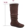 image:imageTOP Moda Data1 Womens Shoes Cute amp Comfort Round Toe Flat Heel Slouchy Mid Calf BootBrown