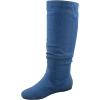 image:imageTOP Moda Data1 Womens Shoes Cute amp Comfort Round Toe Flat Heel Slouchy Mid Calf BootDenim Blue