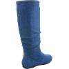 image:imageTOP Moda Data1 Womens Shoes Cute amp Comfort Round Toe Flat Heel Slouchy Mid Calf BootDenim Blue