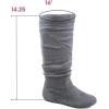 image:imageTOP Moda Data1 Womens Shoes Cute amp Comfort Round Toe Flat Heel Slouchy Mid Calf BootGrey