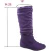 image:imageTOP Moda Data1 Womens Shoes Cute amp Comfort Round Toe Flat Heel Slouchy Mid Calf BootPurple