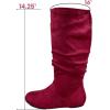 image:imageTOP Moda Data1 Womens Shoes Cute amp Comfort Round Toe Flat Heel Slouchy Mid Calf BootRed
