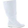 image:imageTOP Moda Data1 Womens Shoes Cute amp Comfort Round Toe Flat Heel Slouchy Mid Calf BootWhite Pu New