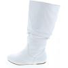 image:imageTOP Moda Data1 Womens Shoes Cute amp Comfort Round Toe Flat Heel Slouchy Mid Calf BootWhite Pu New
