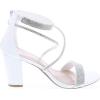 image:imageTOP Moda DressyFormal Sandals High Heel Ankle Strap Open Toe SandalsWhite Pu