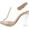 image:imageTOP Moda Fenton 1 Womens Clear Chunky Heel Peep Toe Lucite SandalsBeige1