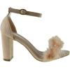 image:imageTOP Moda K 30 Womens Feather Fur Chunky Heel Sandals Nubuck Blush 85