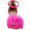 image:imageTOP Moda K 30 Womens Feather Fur Chunky Heel Sandals Nubuck Hot Pink 10