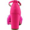 image:imageTOP Moda K 30 Womens Feather Fur Chunky Heel Sandals Nubuck Hot Pink 10