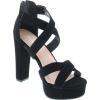 image:imageTOP Moda Lovely86 Womens Peep Toe Platform Chunky High Heel Closed Back SandalsBlack