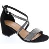 image:imageTOP Moda Over The Toe Strap Ankle Wrap Strap 2 Block Heel Open Toe Dress SandalBlack Nub