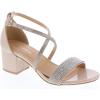image:imageTOP Moda Over The Toe Strap Ankle Wrap Strap 2 Block Heel Open Toe Dress SandalNude Patent