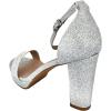 image:imageTOP Moda Platform High Heel Open Toe Dress Sandal Over The Toe StrapSilver