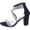 image:imageTOP Moda Rosa66 Ankle Strap Dressy High Heel Sandal Nonslip Sole For Wedding Party Prom Evening Wear or Any Occasion Sleek Style Block Heel SandalsBlack