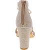 image:imageTOP Moda Rosa66 Ankle Strap Dressy High Heel Sandal Nonslip Sole For Wedding Party Prom Evening Wear or Any Occasion Sleek Style Block Heel SandalsChampagne Glitter