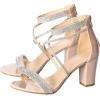 image:imageTOP Moda Rosa66 Ankle Strap Dressy High Heel Sandal Nonslip Sole For Wedding Party Prom Evening Wear or Any Occasion Sleek Style Block Heel SandalsNude