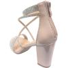image:imageTOP Moda Rosa66 Ankle Strap Dressy High Heel Sandal Nonslip Sole For Wedding Party Prom Evening Wear or Any Occasion Sleek Style Block Heel SandalsNude