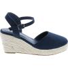 image:imageTOP Moda Wishing5 Womens Closed Toe Buckle Strap Espedrilles SandalsNavy