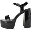 image:imageTOP Moda Women Block Chunky Thick High Heels Sandals Open Toe Platform Ankle Strap Strappy Jasmine1Black Patent