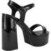image:imageTOP Moda Women Block Chunky Thick High Heels Sandals Open Toe Platform Ankle Strap Strappy Jasmine1Black Patent
