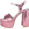 image:imageTOP Moda Women Block Chunky Thick High Heels Sandals Open Toe Platform Ankle Strap Strappy Jasmine1Pink Metallic