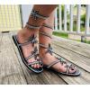 image:imageTOP Moda Women Butterfly Rhinestone Wraparound Flat SandalsBlack Butterfly
