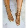image:imageTOP Moda Women Butterfly Rhinestone Wraparound Flat SandalsGold Butterfly