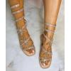 image:imageTOP Moda Women Butterfly Rhinestone Wraparound Flat SandalsNude Butterfly