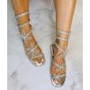 image:imageTOP Moda Women Butterfly Rhinestone Wraparound Flat SandalsSilver Butterfly