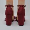 image:imageTOP Moda Women Chunky Heels Ankle Strap Sandals with Fur KONNER30 WINE 10