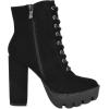 image:imageTOP Moda Women High Heel Combat Army Style Boots Lace Up Side Zipper Lug Platform Sole BootiesBlack Nubuck