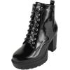 image:imageTOP Moda Women High Heel Combat Army Style Boots Lace Up Side Zipper Lug Platform Sole BootiesBlack Patent