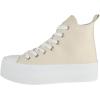 image:imageTOP Moda Women High Top Platform Sneakers Canvas LaceUp Fashion Shoes Flatform Thick Sole Casual Streetwear Trainers Sherry1Beige