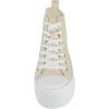 image:imageTOP Moda Women High Top Platform Sneakers Canvas LaceUp Fashion Shoes Flatform Thick Sole Casual Streetwear Trainers Sherry1Beige